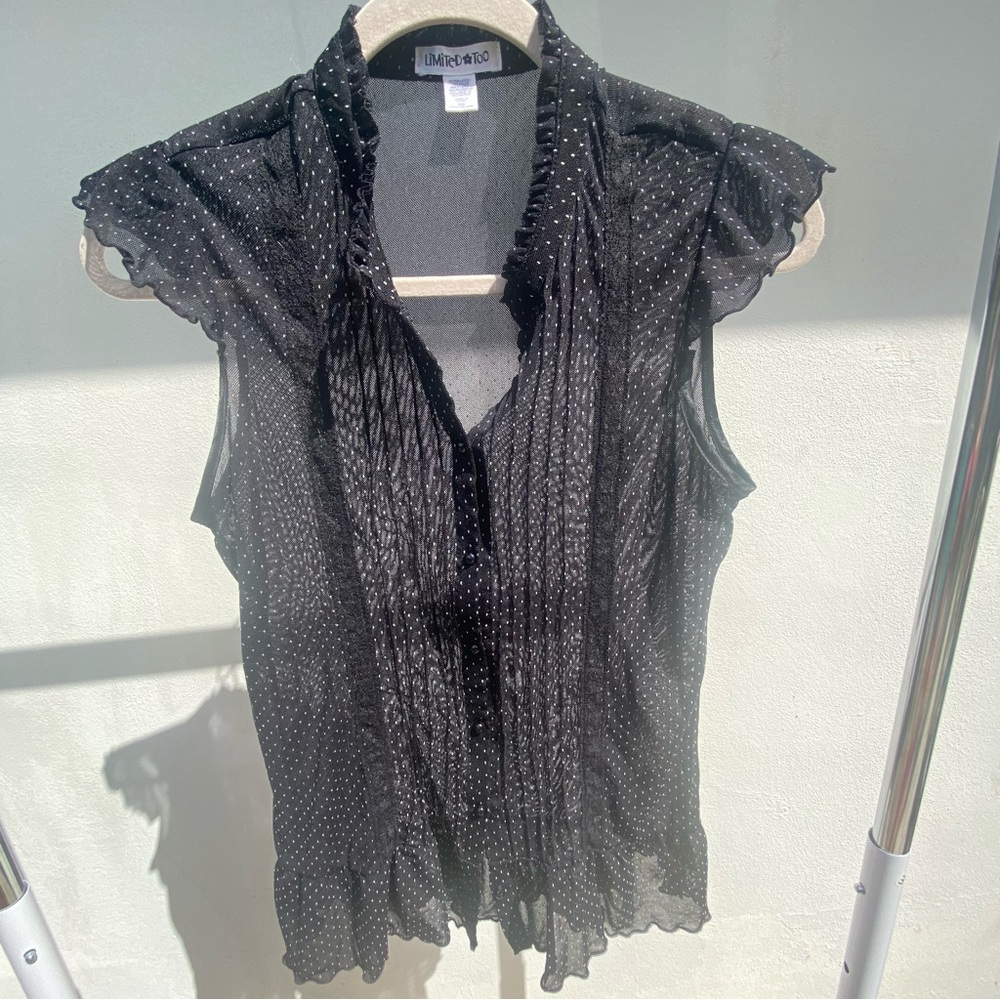 Y2K Limited Too Black & White Polkadot Coquette Top Size Medium